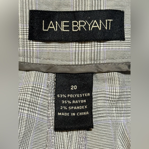 SOLD Lane Bryant grey flat front cuffed plaid bermuda shorts 20W - Picture 4 of 5